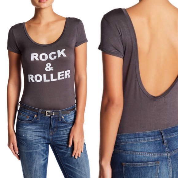 Project Social T Tops - Project Social T Rock & Roller Grey Bodysuit
